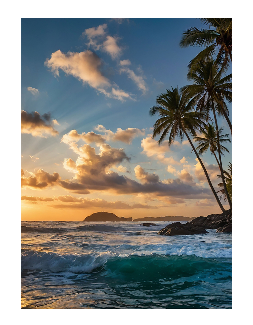 beach and palm trees