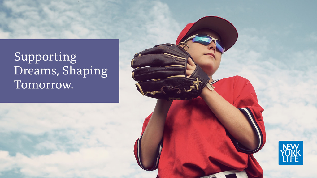 Young Boy Baseball Player With NYL Tag and Logo