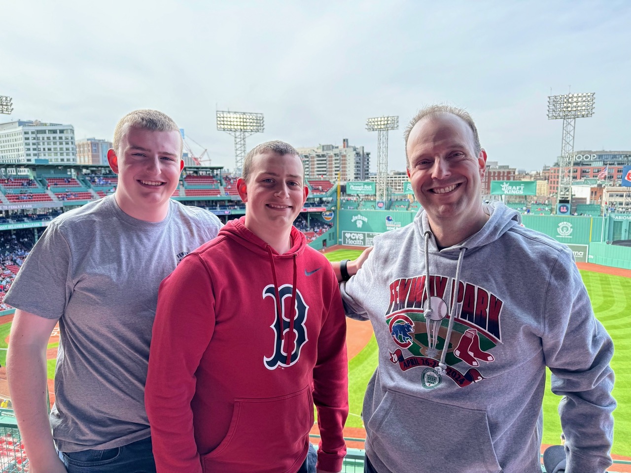 Mike 4 > Mike and sons at sports stadium