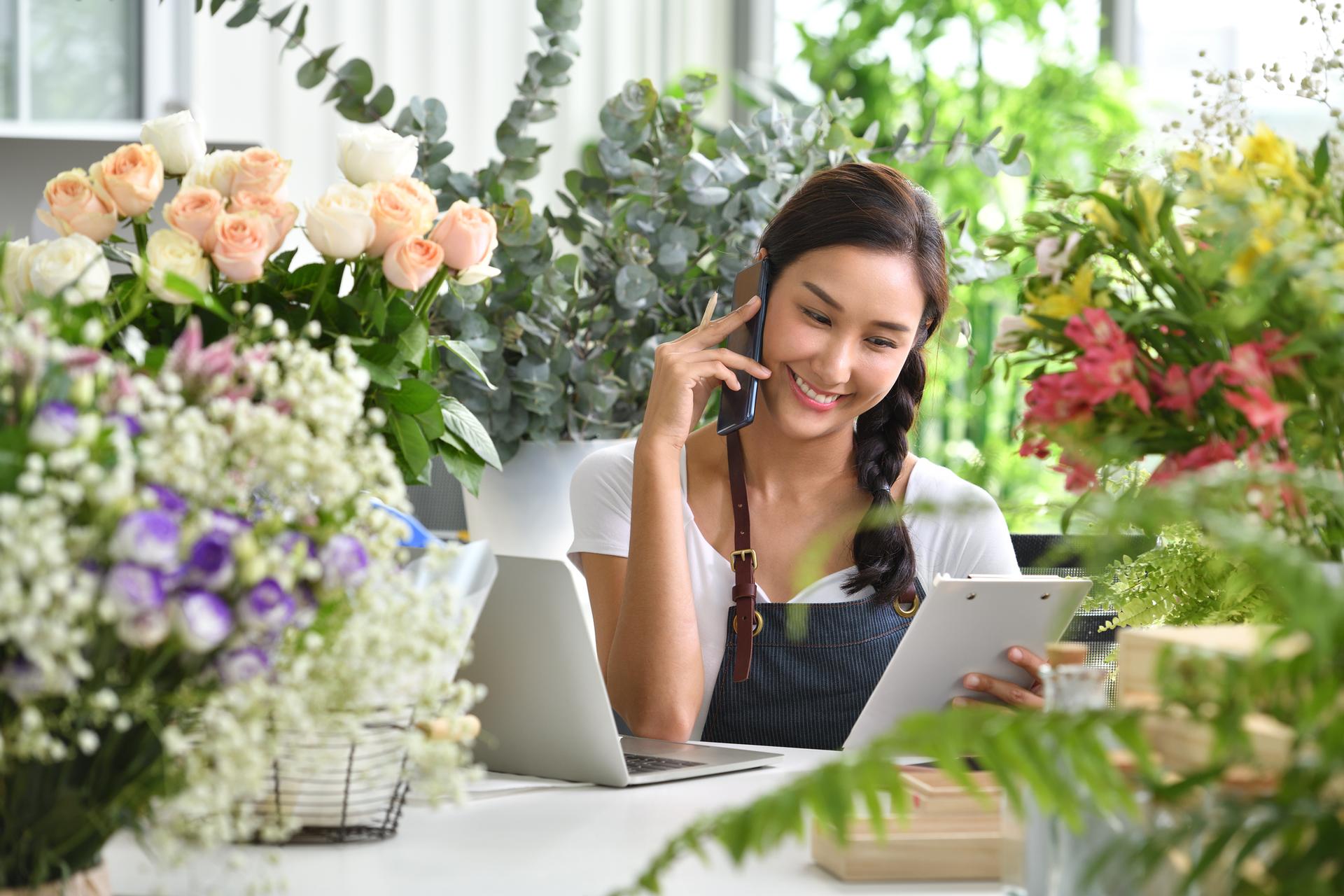 Health > Florist taking orders on the phone