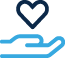 hands holding heart icon