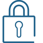 lock icon in blue