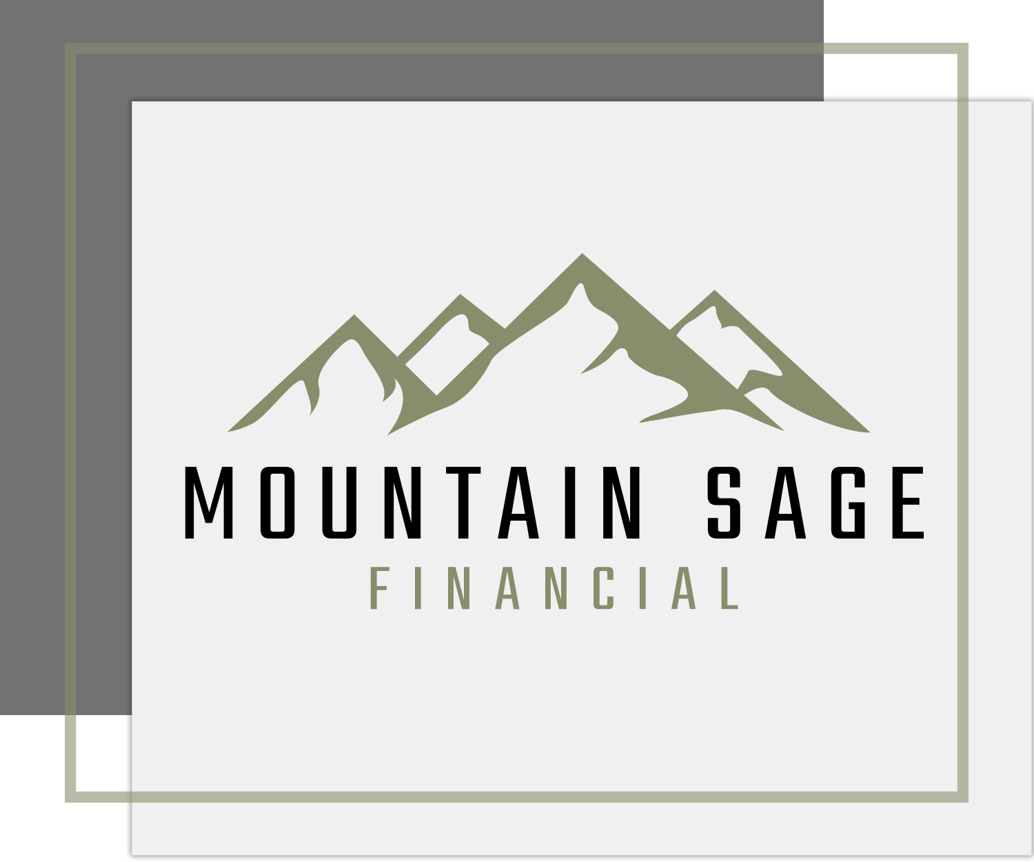 Layered photo showcasing the Mountain Sage logo