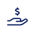 Hand dollar icon