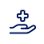 red cross over hand icon