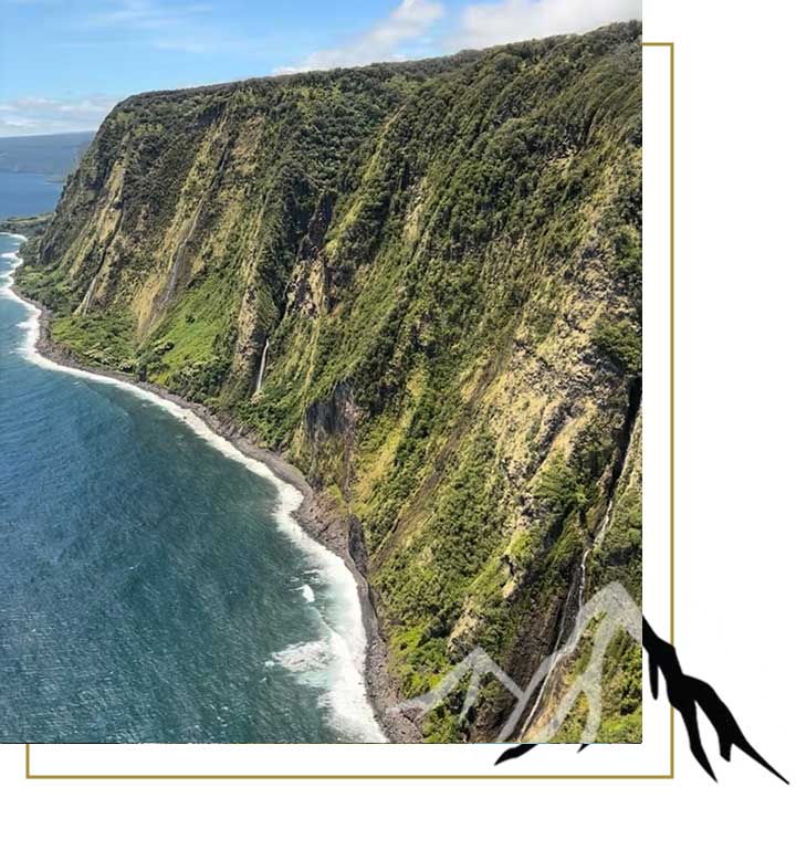 Hawaii ocean and cliff side