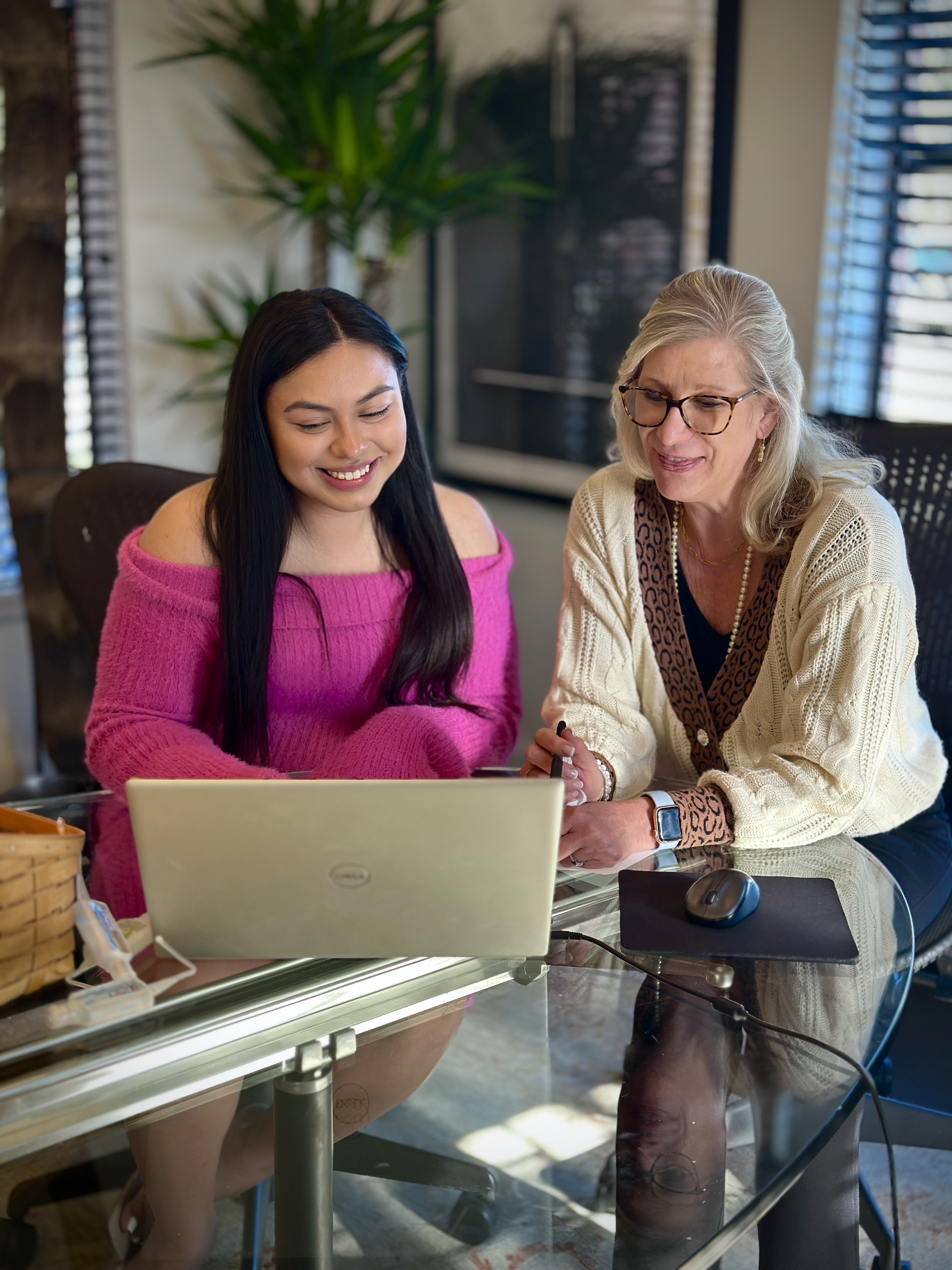 Agent sitting with client